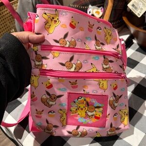 Pokemon Pink Kids Bag with Pikachu and Eevee